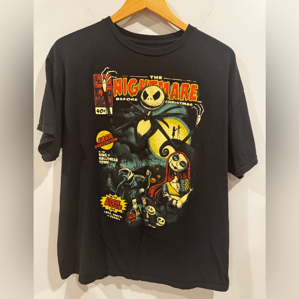 Unisex Black Nightmare Before Christmas‎ Graphic T-Shirt XL